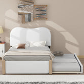 Bellemave® Upholstered Platform Bed with Wood Supporting Feet and Trundle - Bellemave